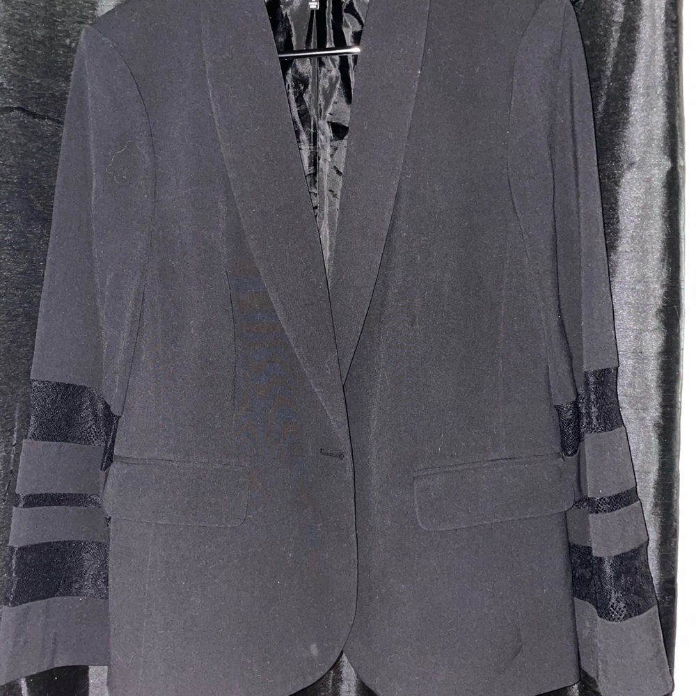 Nine West Black Blazer with lace Sleeves